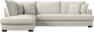 Mila - 3-sits soffa med divan vänster, hel dyna - Vit