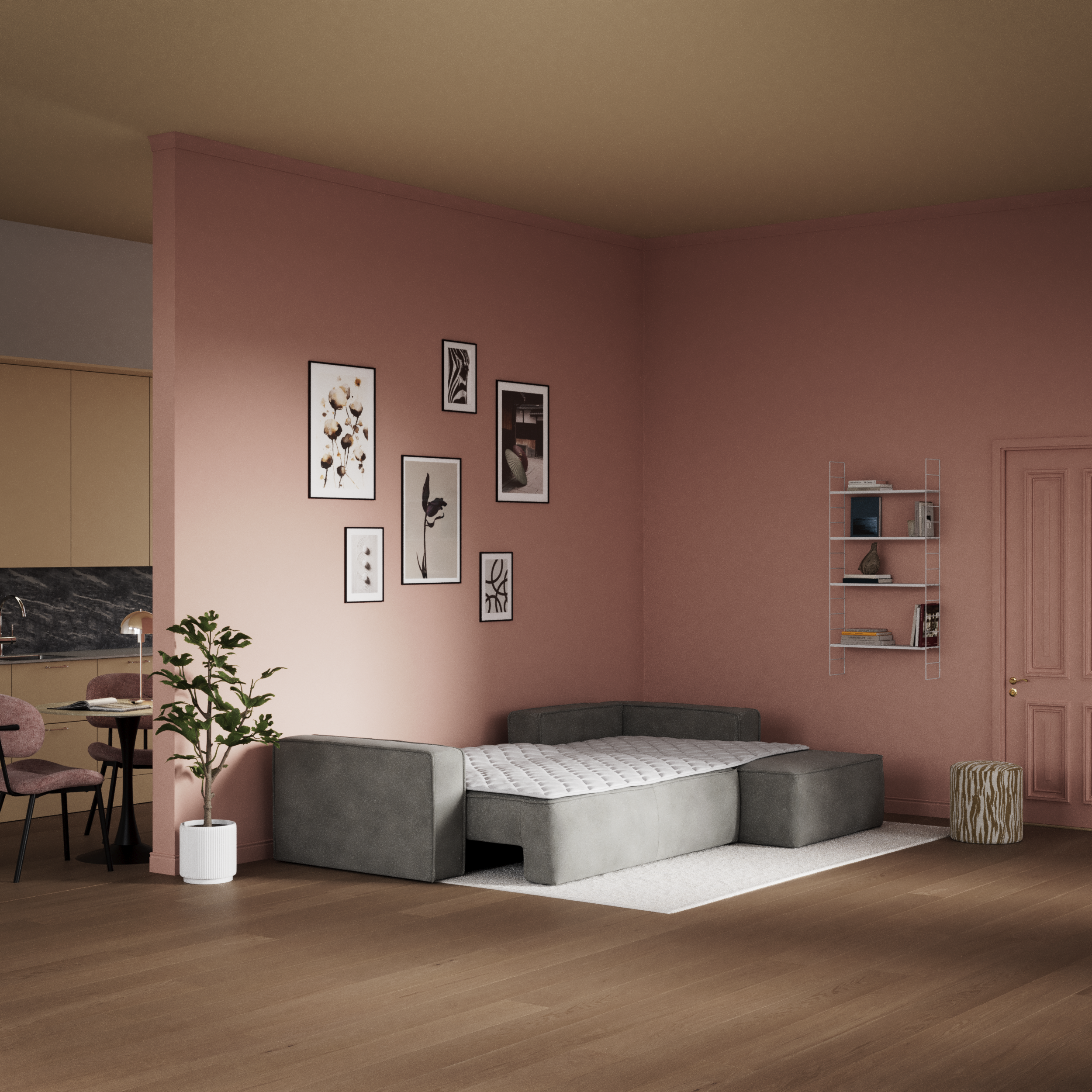 Ide - Bäddsoffa 3-sits med schäslong höger - inspiration