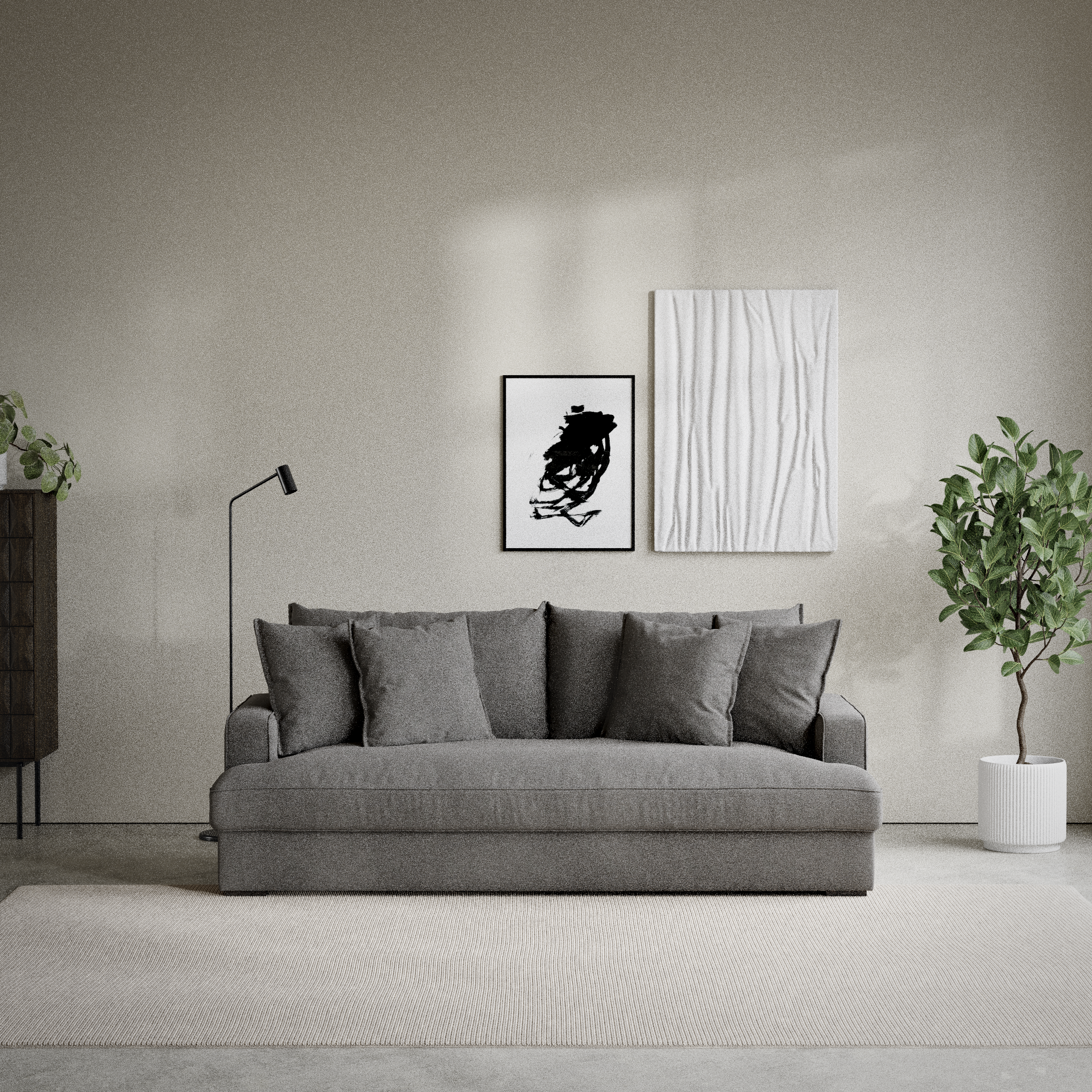 Mila - 3-sits soffa, hel dyna - inspiration