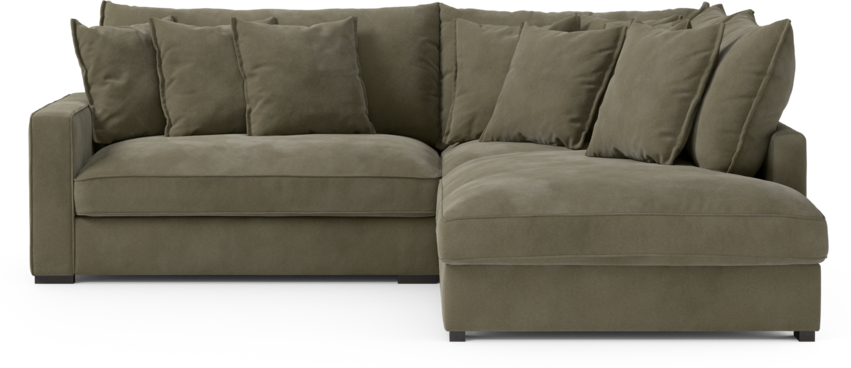 Rossi - 2-sits soffa med divan höger - Grön