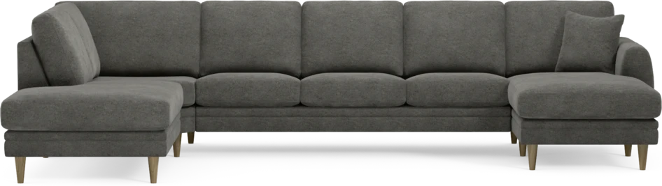 Eden - 3-sits soffa med divan vänster och schäslong höger - Grå
