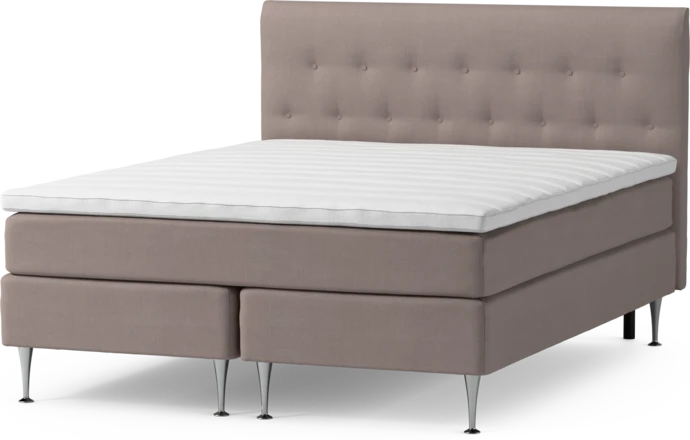 Roma Family, Kontinentalsäng, dubbelsäng med bäddmadrass och sänggavel låg pikerad, B 160-180