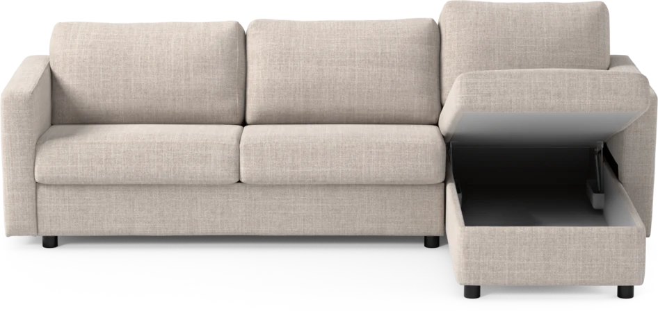 Lindö - Bäddsoffa 2,5-sits med schäslong, vändbar - Beige