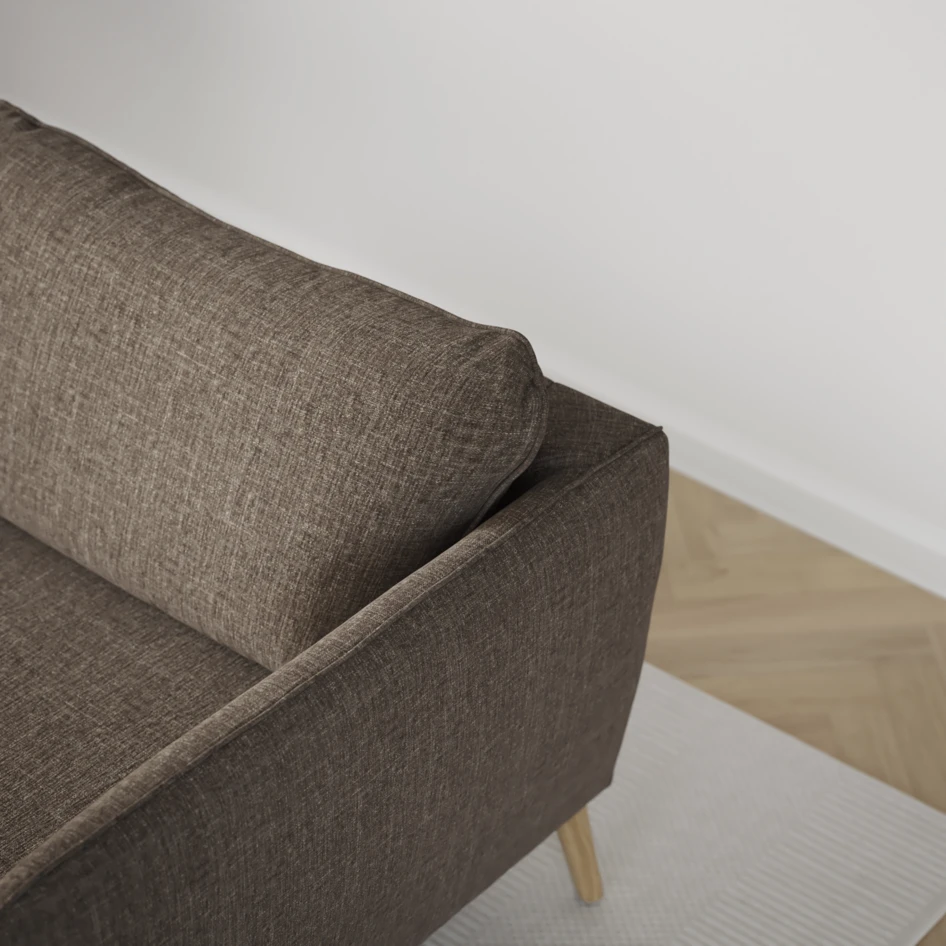 County - Hörnsoffa, 3+2-sits med schäslong vänster - Brun