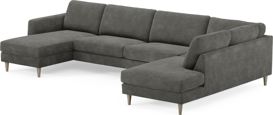 Bridge - 3-sits soffa med schäslong vänster och divan höger - Grå