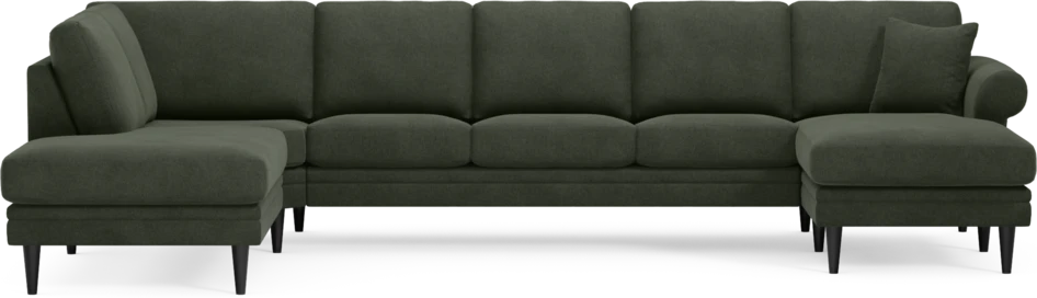Eden - 3-sits soffa med divan vänster och schäslong höger - Grön