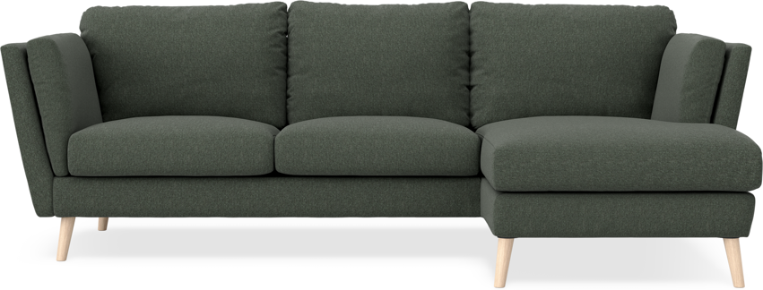 Madison Lux - 2-sits soffa med schäslong höger - Grön