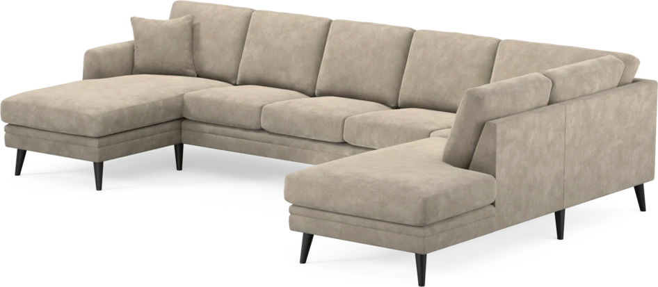 Eden - 3-sits soffa med schäslong vänster och divan höger - Beige