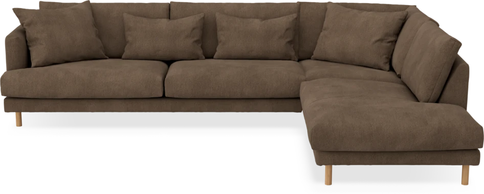 Harper - 3-sits soffa med divan höger - Brun