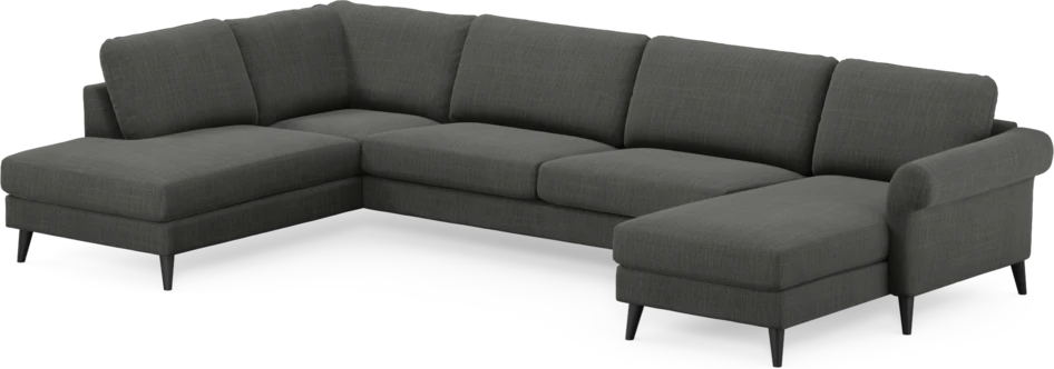 Bridge - 3-sits soffa med divan vänster och schäslong höger - Grå