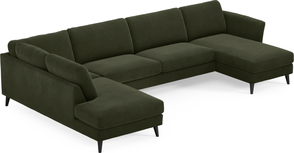 Bridge - 3-sits soffa med divan vänster och schäslong höger - Grön
