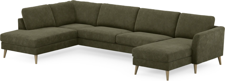 Bridge - 3-sits soffa med divan vänster och schäslong höger - Grön