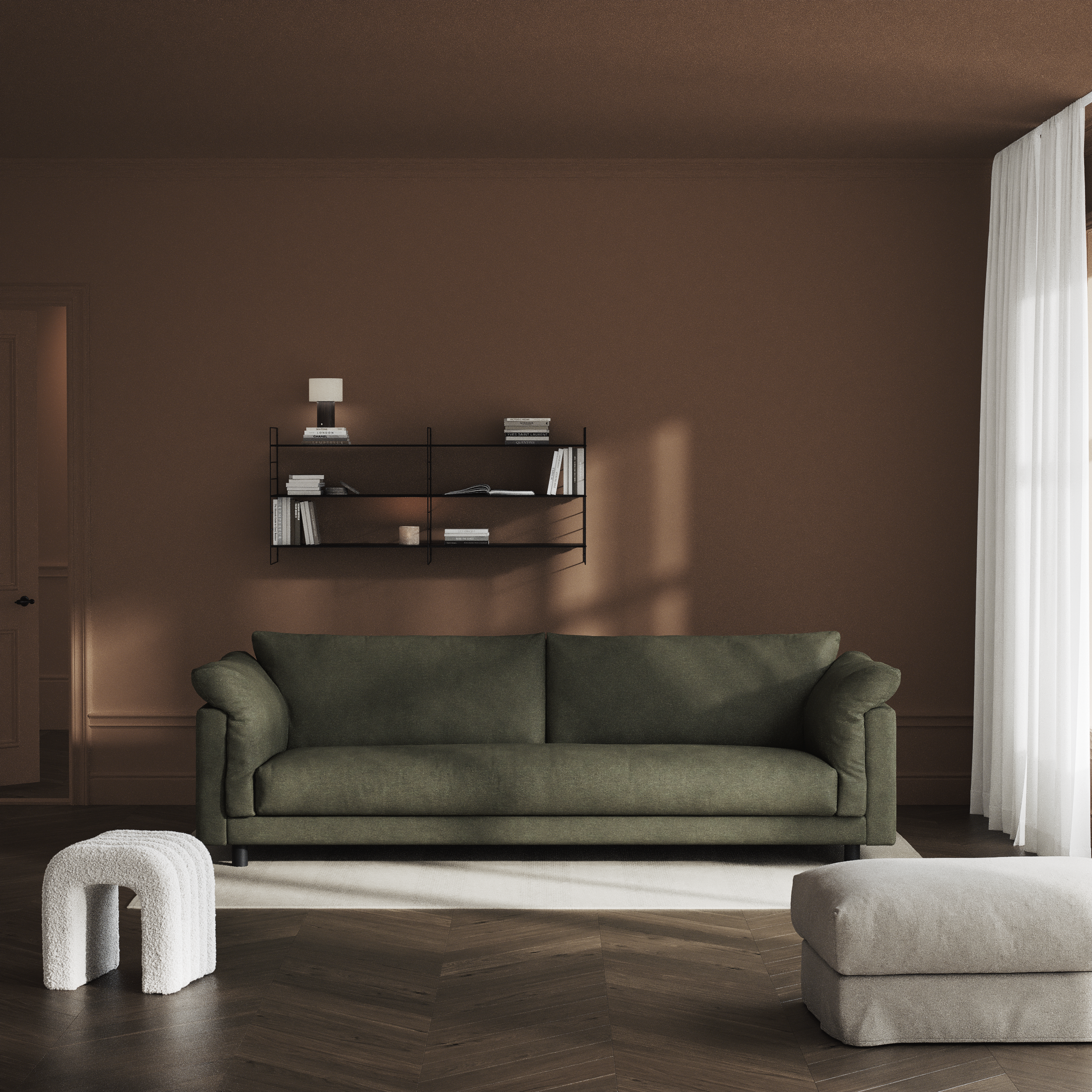 Cherrie - 4-sits soffa, hel dyna, fast klädsel - inspiration