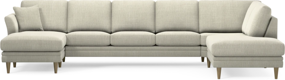 Eden - 3-sits soffa med schäslong vänster och divan höger - Beige