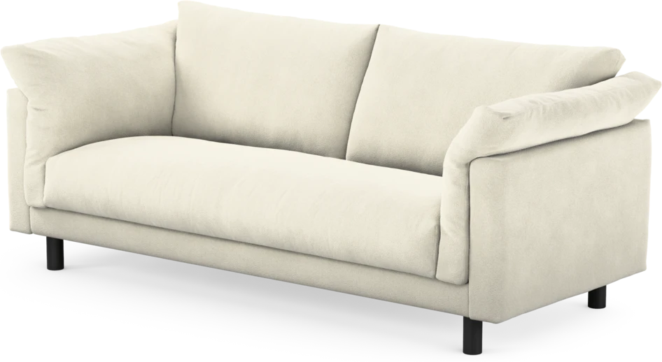 Cherrie - 2,5-sits soffa, hel dyna, fast klädsel - Vit