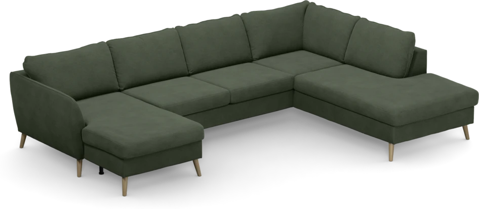 County - 3-sits soffa med schäslong vänster och divan höger - Grön