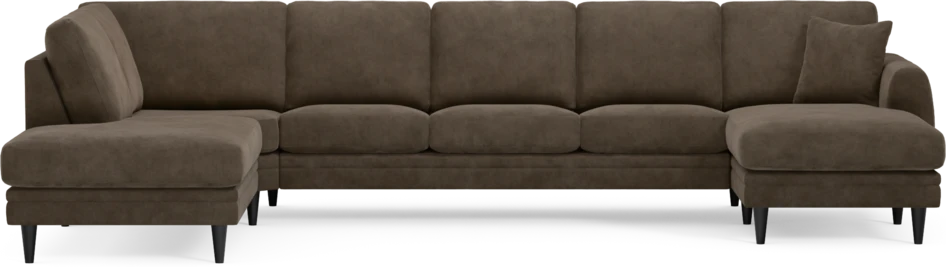 Eden - 3-sits soffa med divan vänster och schäslong höger - Brun