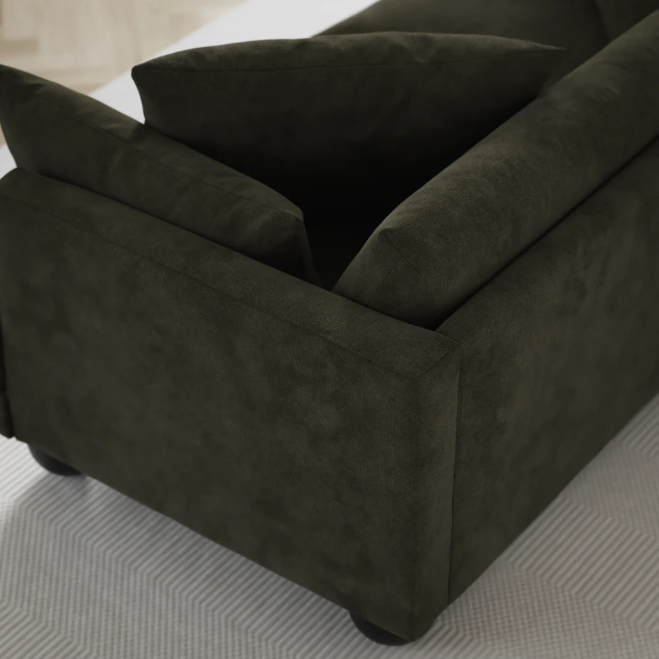 Harper - 3-sits soffa med divan vänster - Grön