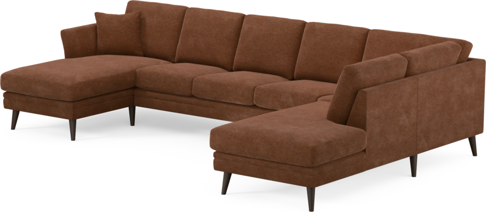 Eden - 3-sits soffa med schäslong vänster och divan höger - Orange