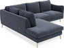 Madison - 2-sits soffa med divan vänster - Blå
