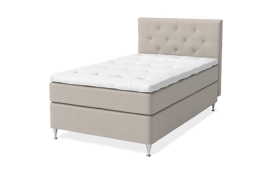 Sleep Delux - Kontinentalsäng, enkelsäng med bäddmadrass Sleep Delux vit - Beige