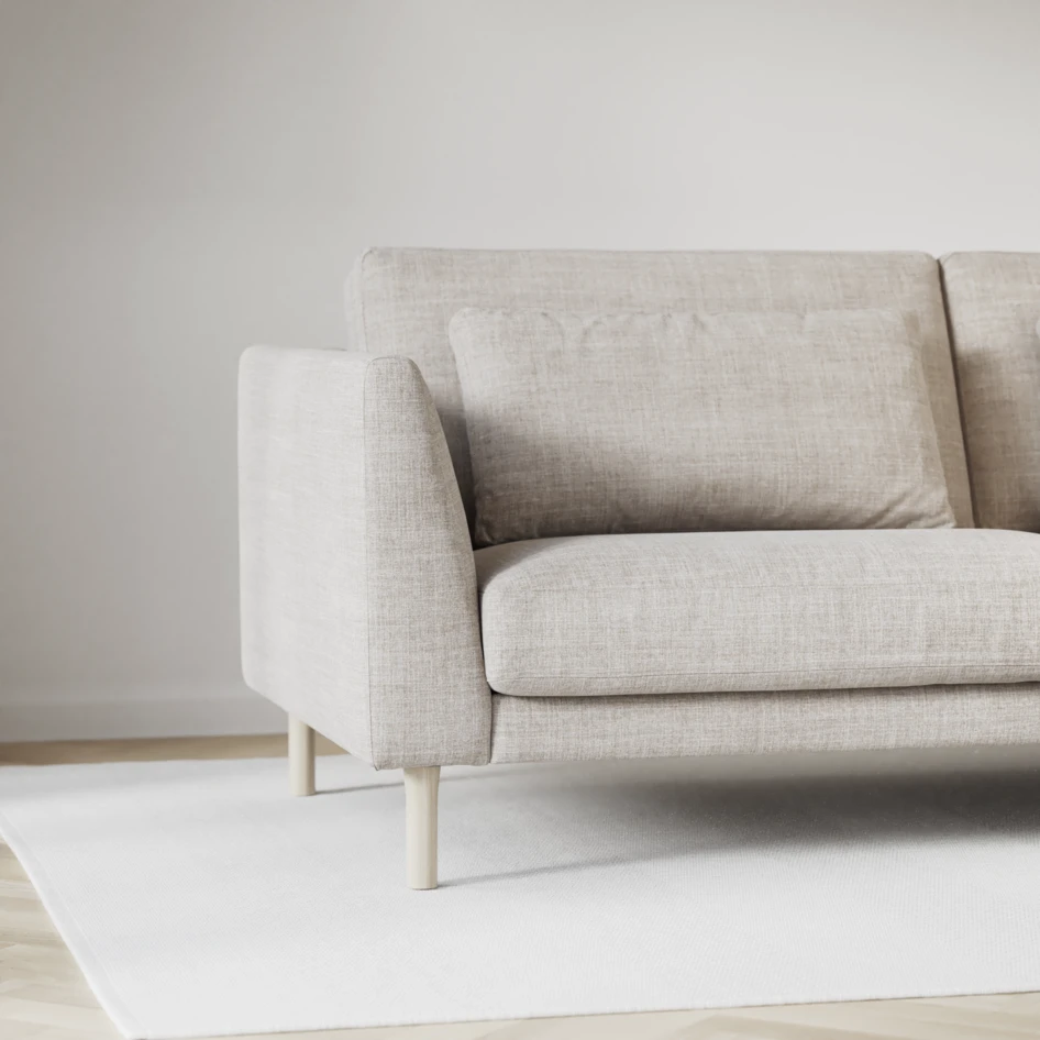 Willow - 3-sits soffa med schäslong höger, fast klädsel - Beige