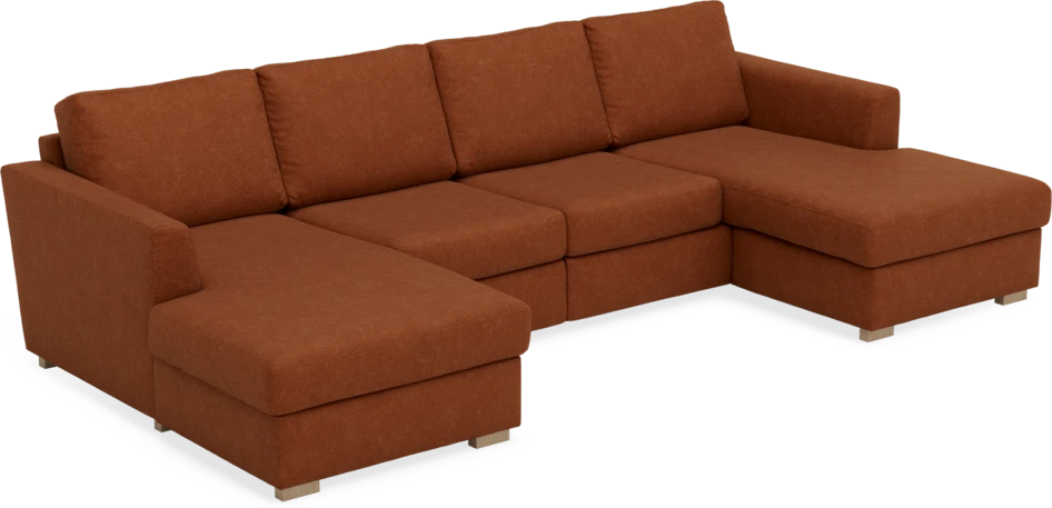Friday - 2-sits soffa med två schäslonger - Orange