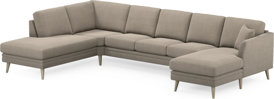 Eden - 3-sits soffa med divan vänster och schäslong höger - Beige