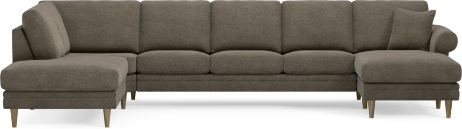 Eden - 3-sits soffa med divan vänster och schäslong höger - Brun