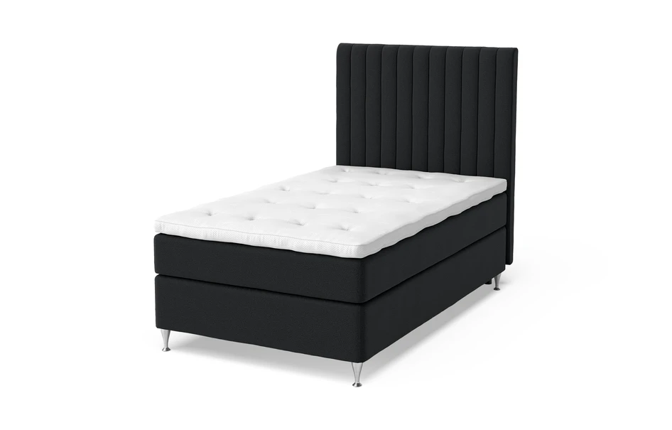 Sleep Delux - Kontinentalsäng, enkelsäng med bäddmadrass Sleep Delux vit - Svart