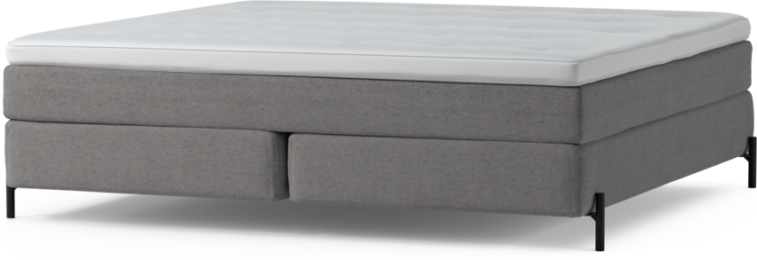 Delux Sense - Kontinentalsäng, dubbelsäng med bäddmadrass och sängben - Grå