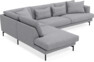 Harper - 3-sits soffa med divan vänster - Grå