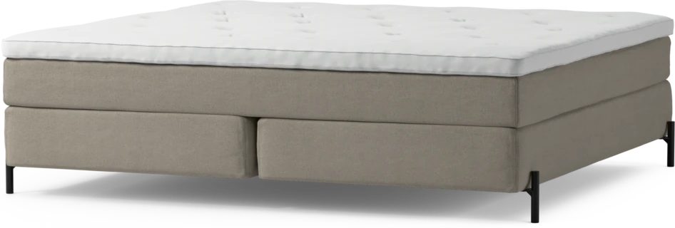 Delux Sense - Kontinentalsäng, dubbelsäng med bäddmadrass och sängben - Beige