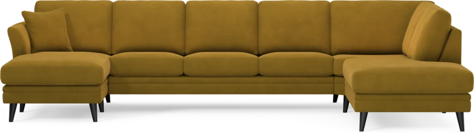 Eden - 3-sits soffa med schäslong vänster och divan höger - Gul