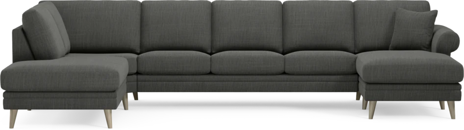 Eden - 3-sits soffa med divan vänster och schäslong höger - Grå