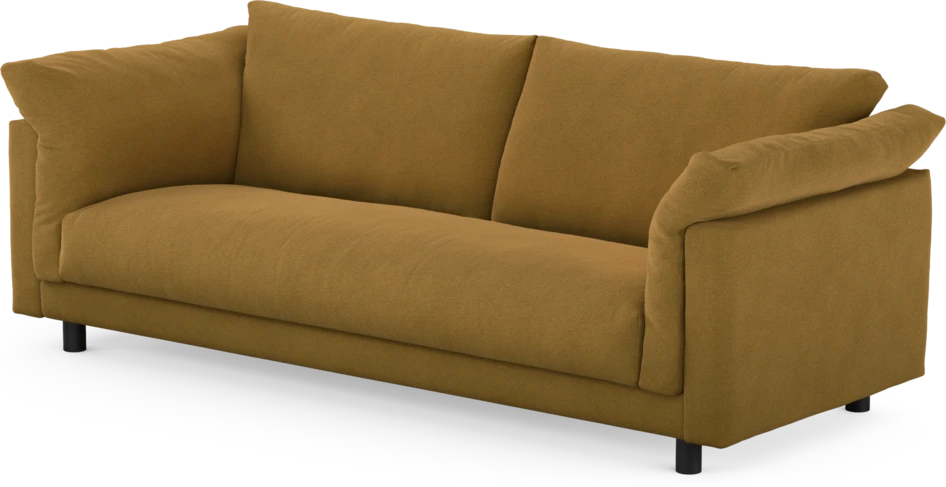 Cherrie - 3-sits soffa, hel dyna, fast klädsel - Orange
