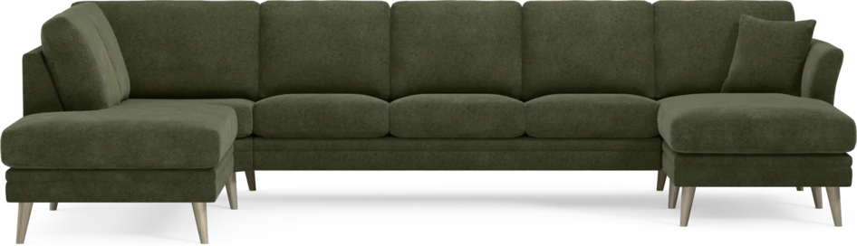 Eden - 3-sits soffa med divan vänster och schäslong höger - Grön