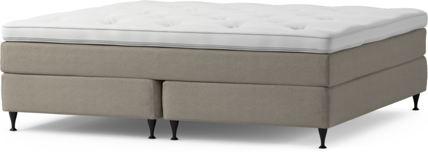 Delux Sense - Kontinentalsäng, dubbelsäng med bäddmadrass och sängben - Beige
