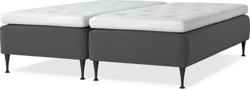 Delux Sense - Ramsäng, dubbelsäng med bäddmadrass - Grå