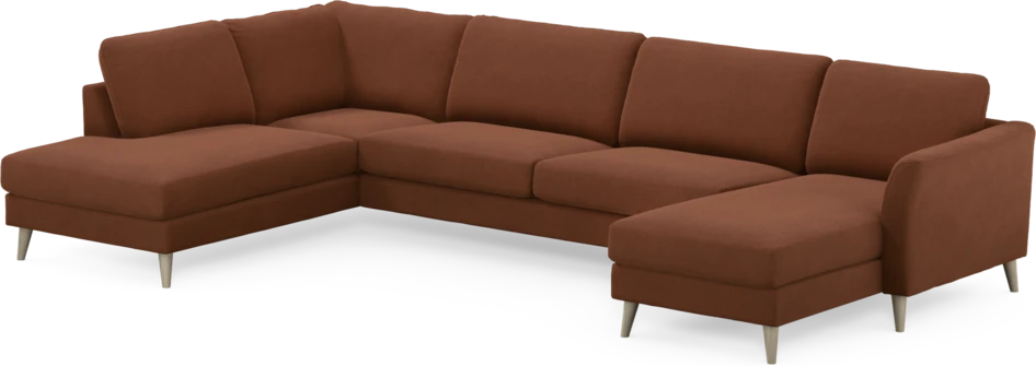 Bridge - 3-sits soffa med divan vänster och schäslong höger - Orange