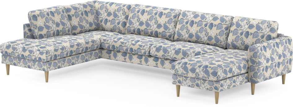Bridge - 3-sits soffa med divan vänster och schäslong höger - Blå