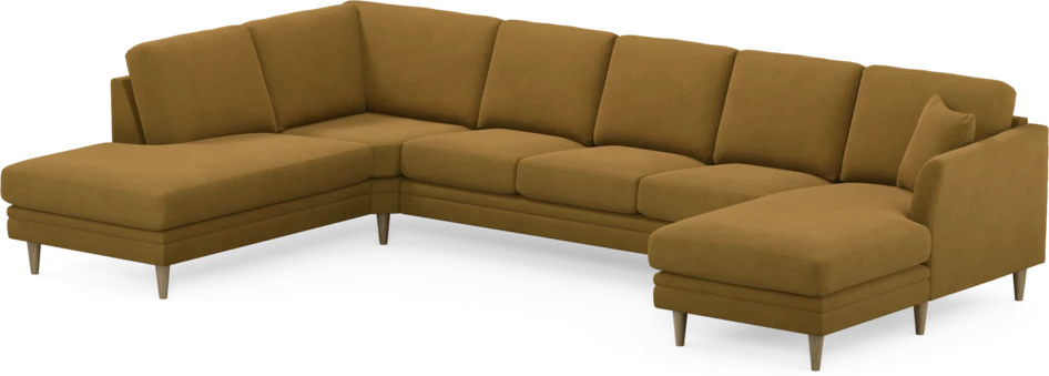 Eden - 3-sits soffa med divan vänster och schäslong höger - Gul