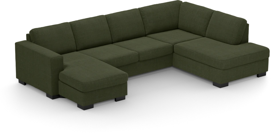 Nevada - 3-sits soffa med schäslong vänster och divan höger - Grön