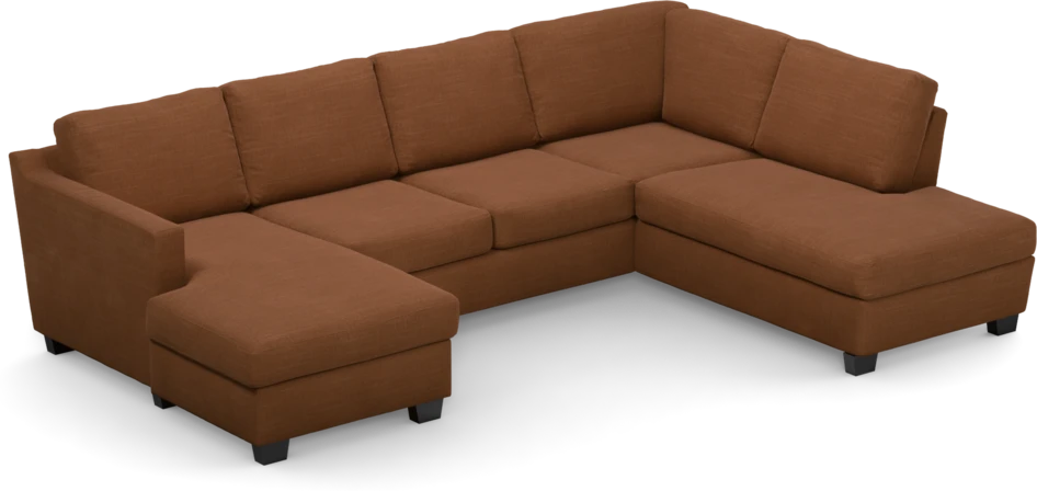 Friday - 3-sits soffa med schäslong vänster och divan höger - Orange