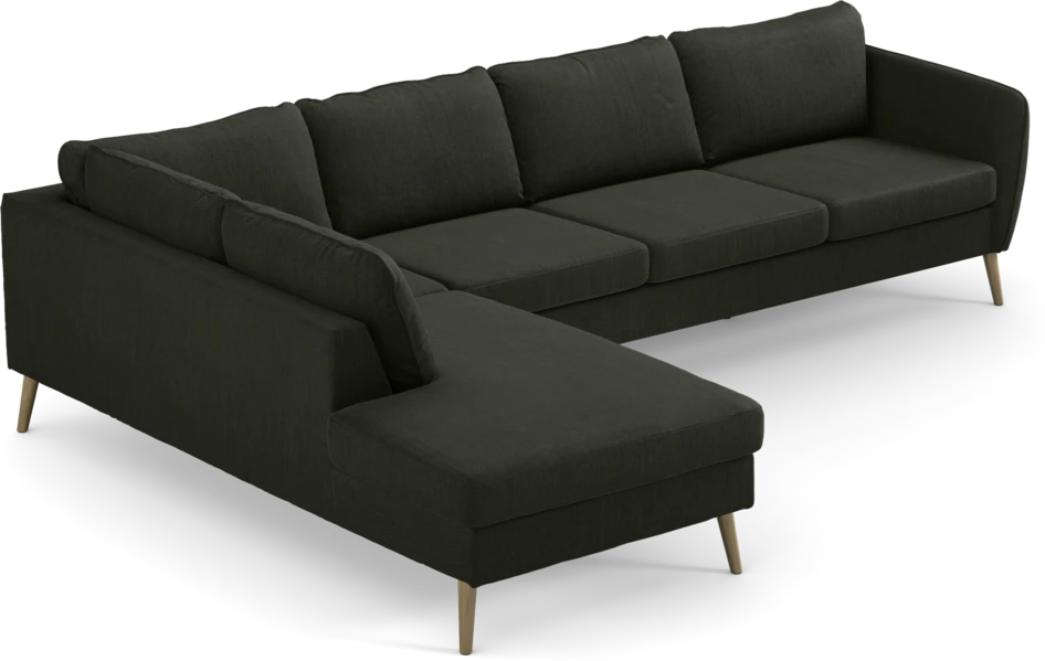 County - 3-sits soffa med divan vänster - Grön