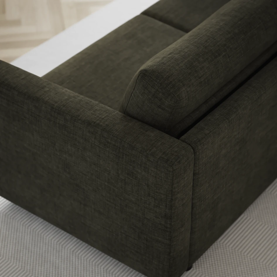Lindö - Bäddsoffa 2,5-sits med schäslong, vändbar - Grön