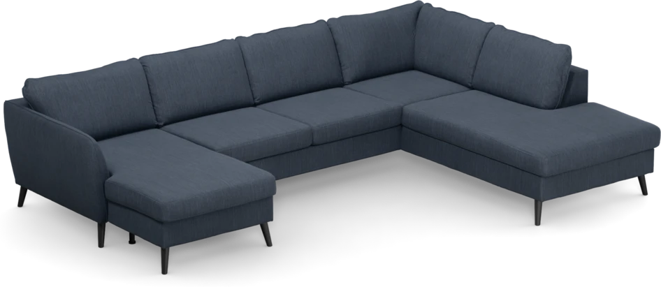 County - 3-sits soffa med schäslong vänster och divan höger - Blå
