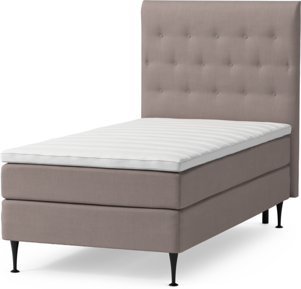 Roma Family - Kontinentalsäng, enkelsäng med bäddmadrass och sänggavel pikerad, B 105-140