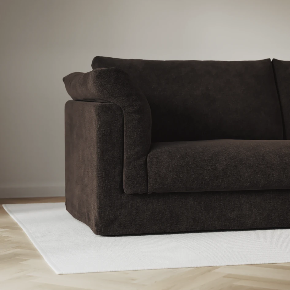 Cherrie - 3-sits soffa med divan höger, med kappa - Brun