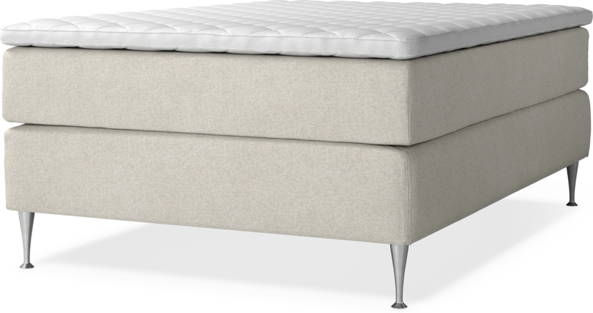 Delux Exclusive - Kontinentalsäng, enkelsäng 140 cm med bäddmadrass - Beige